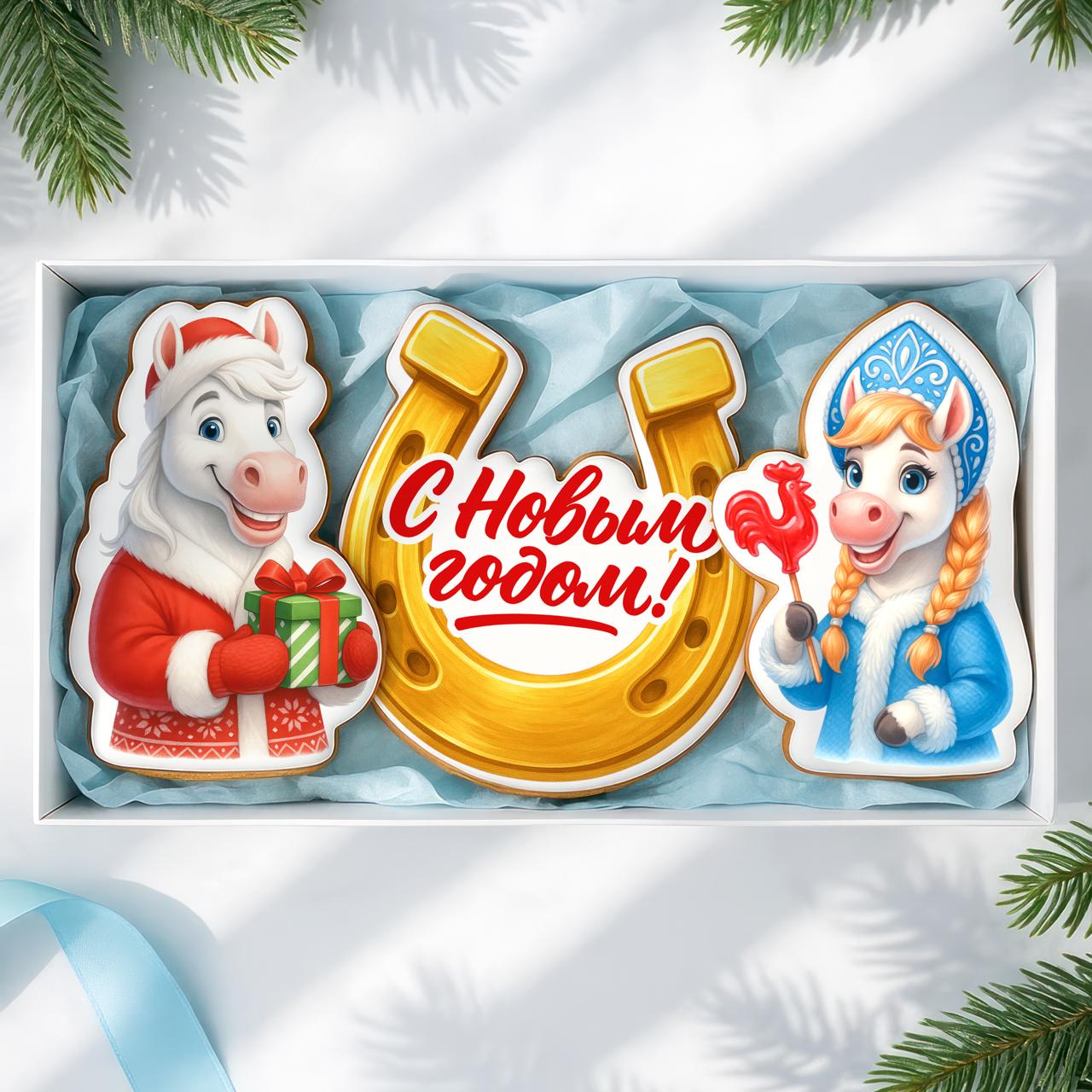 Дед Мороз и Снегурка - лошадки